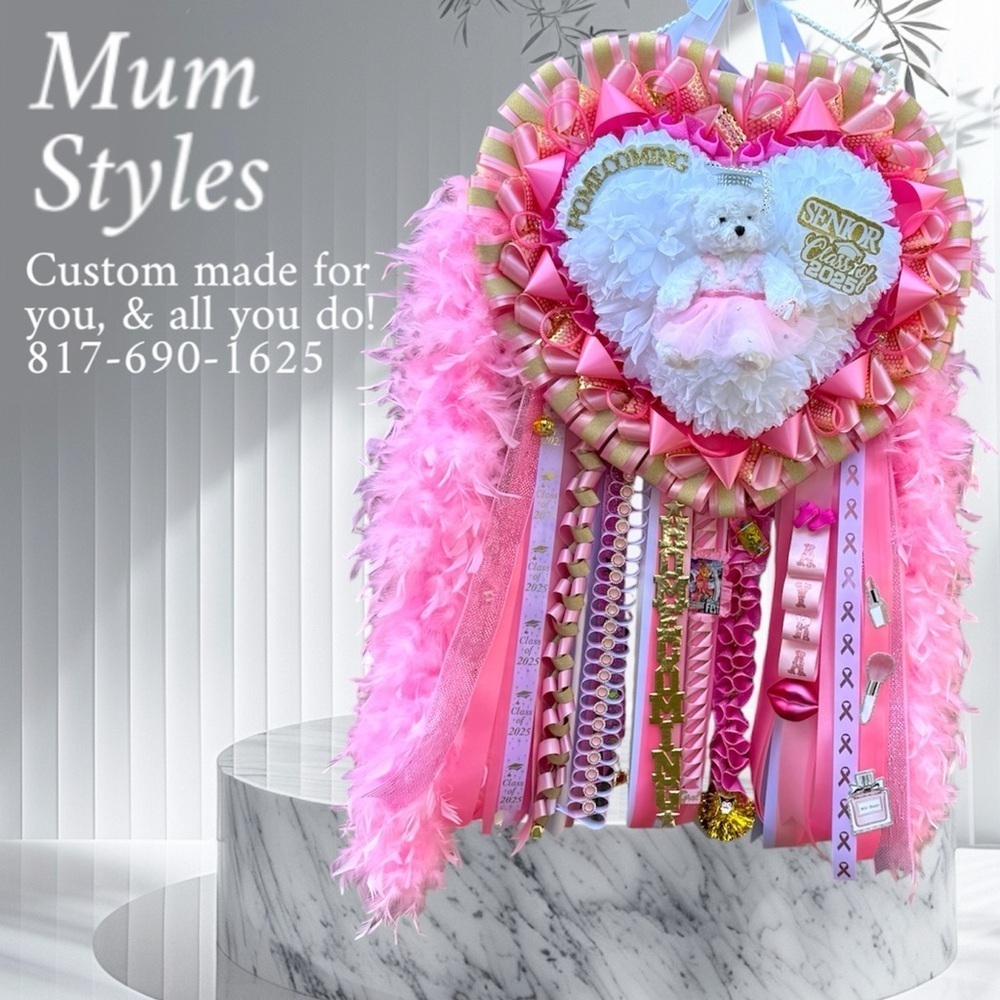 Homecoming Mum Corsage for all occasion with fancy braids message for pricing